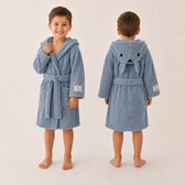 L&G - %100 Katoen kinderbadjas – kinder badjas jongens – Jongens Kinderbadjas - Badjas kind - badjas jongens – badjas kinderen jongens - kinder badjas - Kinderbadjas - badjas kinderen - Blauw - 110/116 - 5-6 jaar