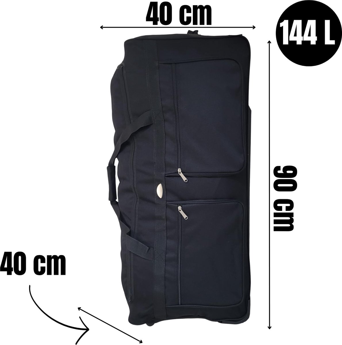SnelShoppen - Grote Wielreisbagage 90 cm, Lichtgewicht 900D Nylon, Duurzaam, Ruime Hoofdvak + Ritsvakken, Telescopische Handgreep, Sport-/Weekendtas