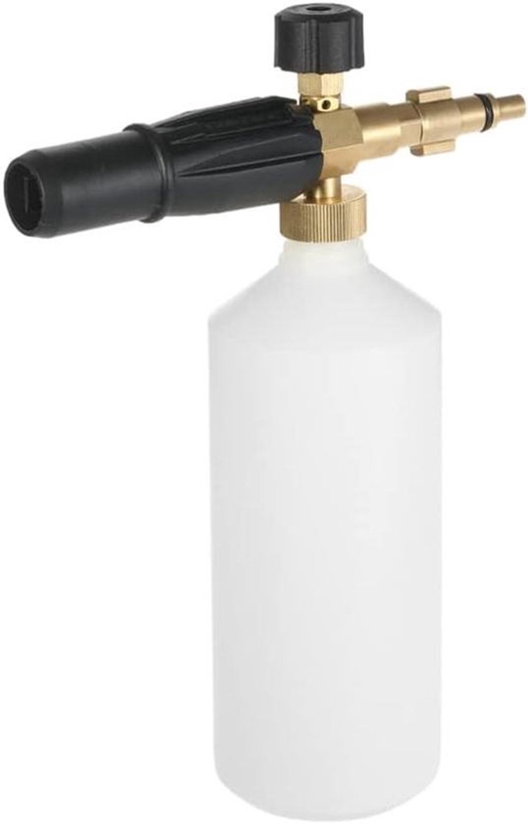 Schuimkanon met 1L Capaciteit, Hogedrukreiniger Accessoire voor Auto Wassen - Verstelbaar Mondstuk met Messing Adapter