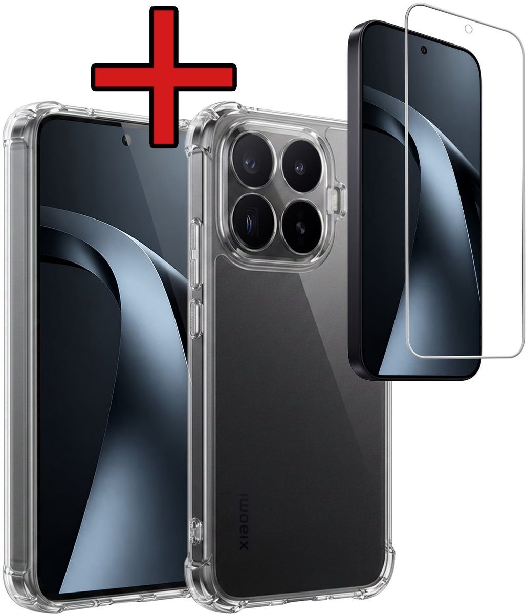 Hoesje - Met Screenprotector - Geschikt voor Xiaomi 17T Pro - Sterk & Shockproof - Back Cover - Siliconen Case - Telefoon Hoes - Shock Proof - Telefoonhoes - Transparant