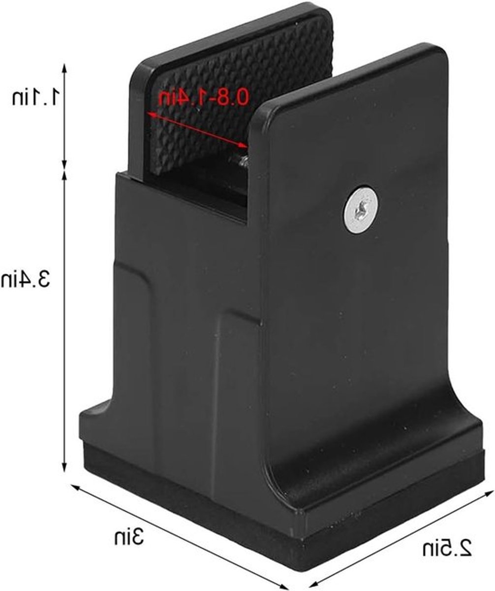4 Stuks Verstelbare Rubber Bedverhogers voor Sofa en Tafelpoten met Schroefklem - Zwart