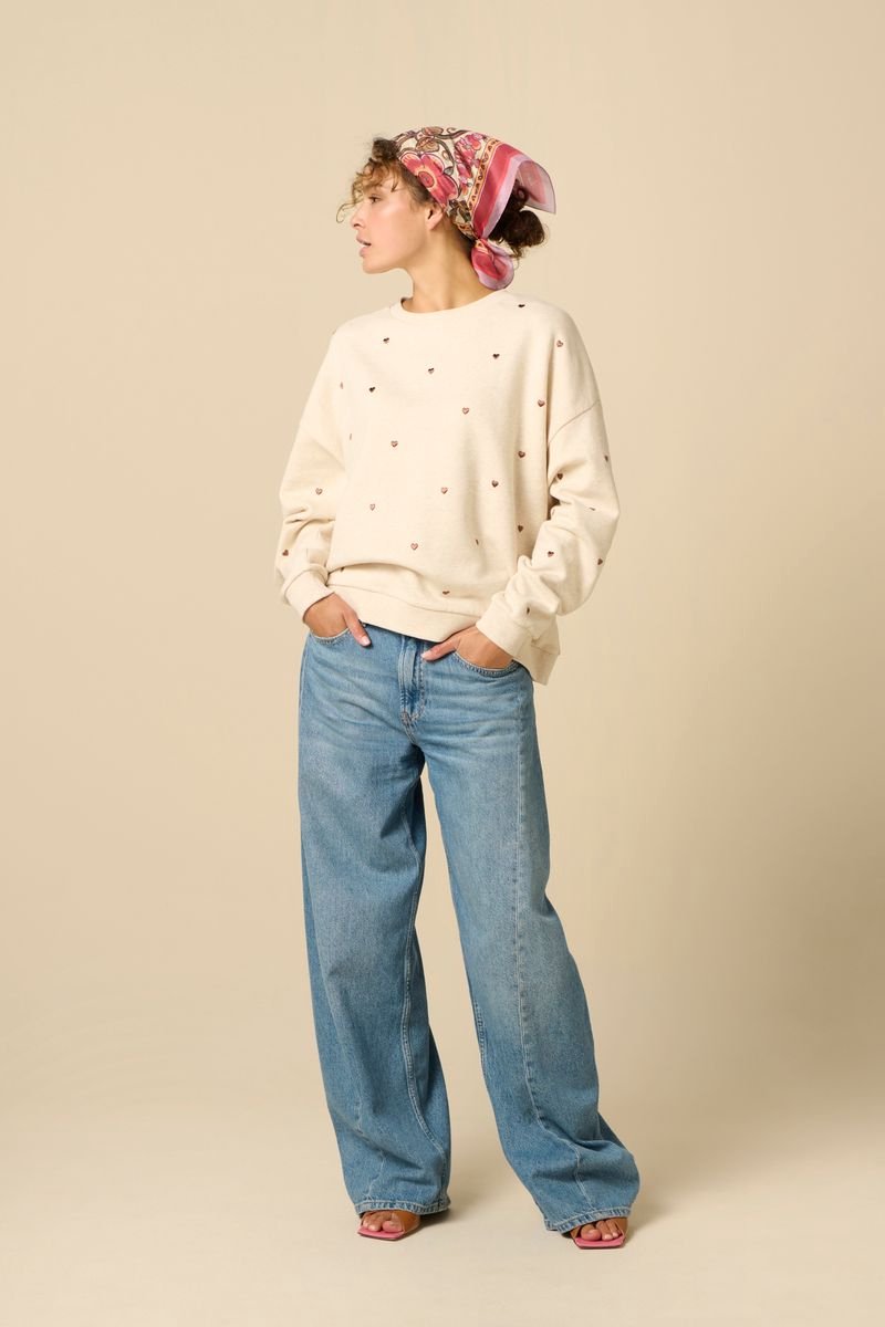 Sissy-Boy - Beige sweater met embroidery