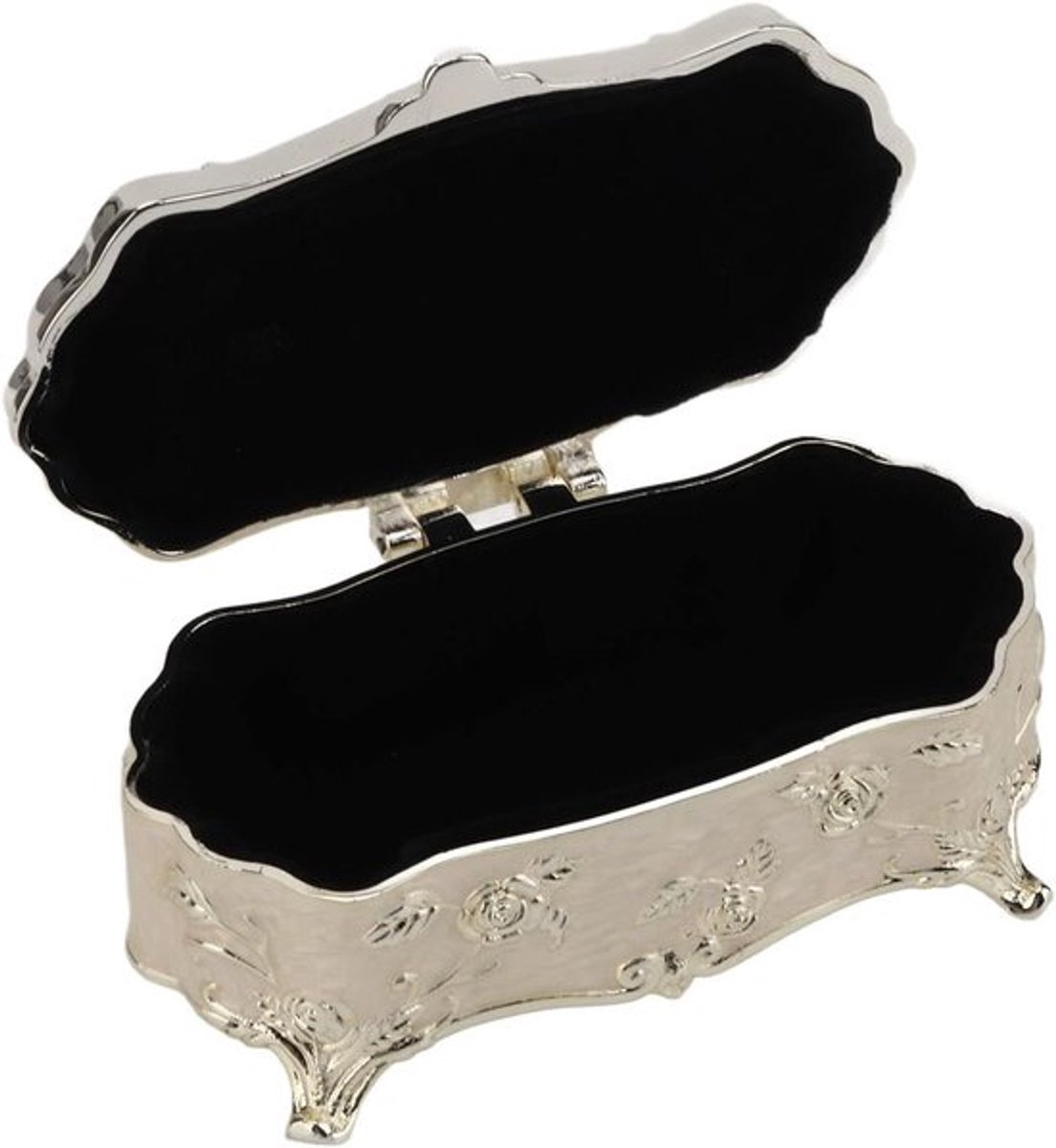 Sieraden doos voor vrouwen en meisjes - Vintage design - Metalen legering - Geëmailleerd - Snuisterij doos - Schatkist - Keepsake geschenkdoos - Decoratief - Rechthoekig - 6,6 x 2,6 x 1,2 cm
