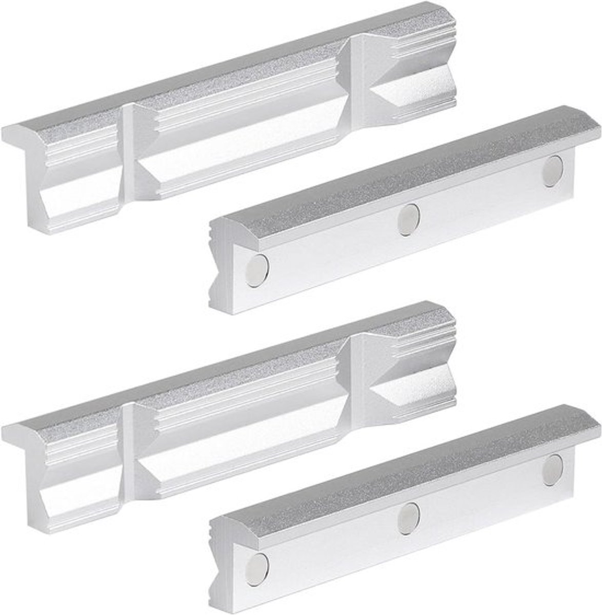 Bankschroef beschermbekken 150 mm - aluminium beschermkaken - magneet - prisma's - 1 paar - reservebekken - klembaar.