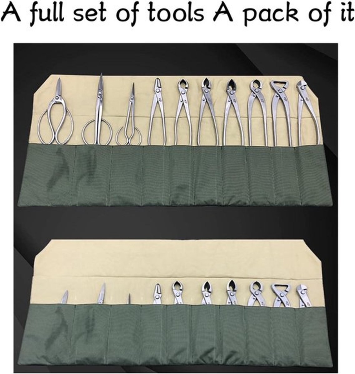 Gereedschapstas voor Bonsailiefhebbers - Waterdichte Canvas - Multifunctioneel - Snoeigereedschap opbergtas