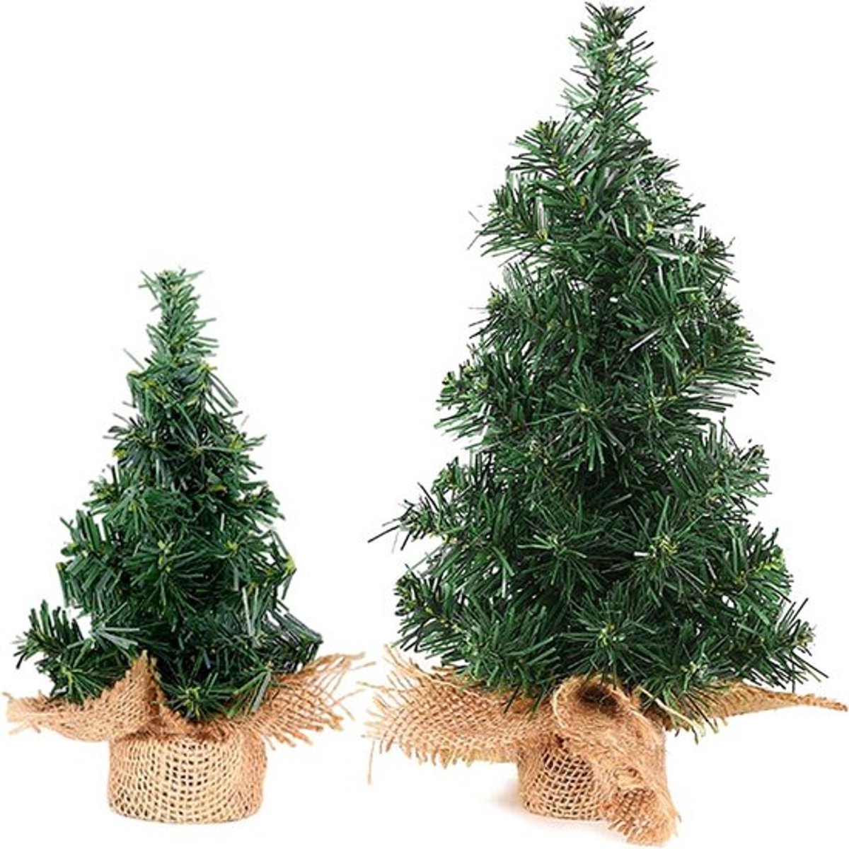 2-delige Kunstmatige Kerstbomen set van 20cm en 30cm voor Kerstdecoratie in Slaapkamer, Venster, Openhaard en Bureau