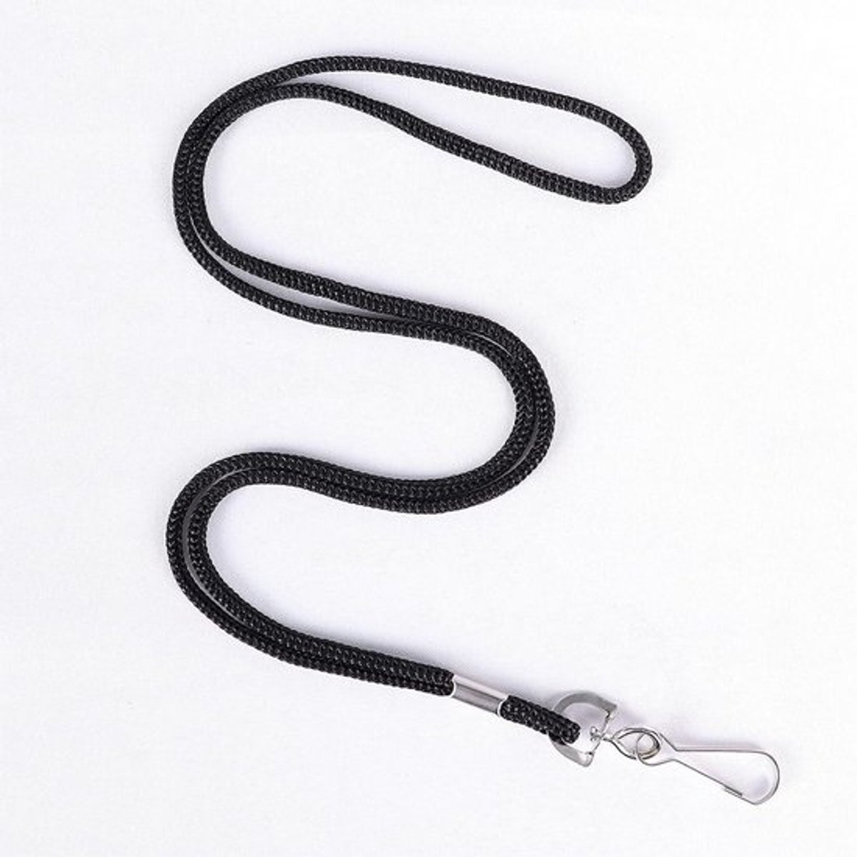 Set van 100 lange lanyards van 50 cm met veiligheidsbuckle, ideaal voor ID-kaarten, sleutels en badges, zwart