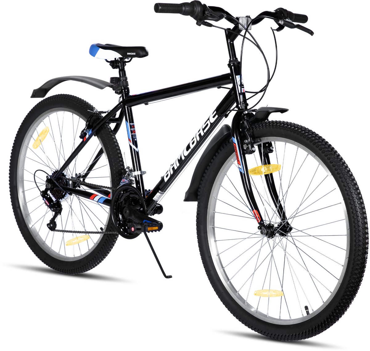 HILAND Mountainbike 26 Inch - MTB voor Heren en Dames - 18 Versnellingen - Staal - V-brakes - Zwart