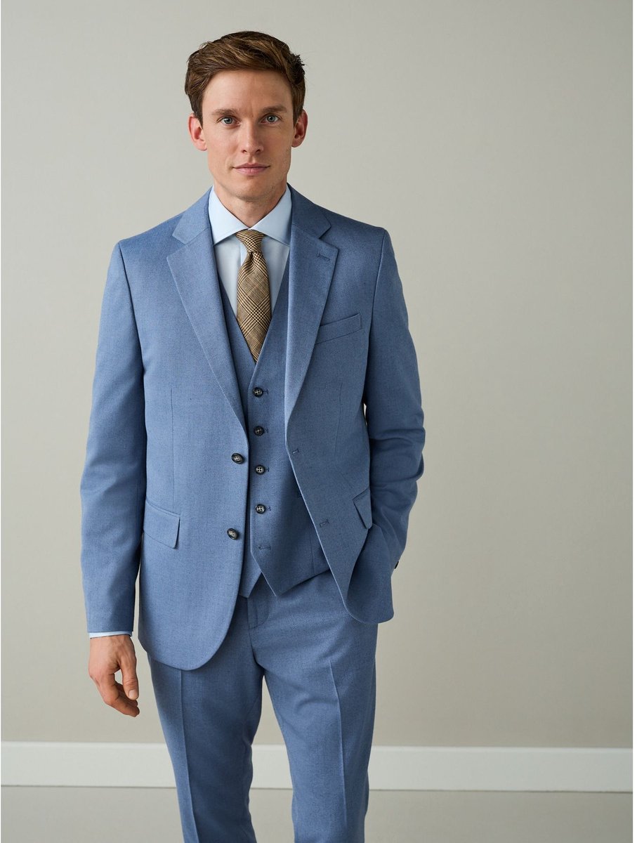 Next - Heren - Colbert met structuur, slim-fit - Regular - Blauw