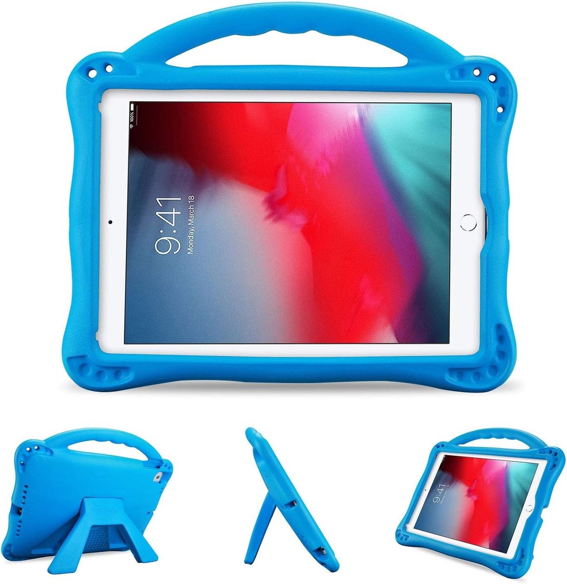 Kindvriendelijke Beschermcase voor iPad 9.7 (2018/2017) en iPad Pro 9.7 - Schokbestendig, Lichtgewicht, Met Handvat en Kickstand voor Kinderen