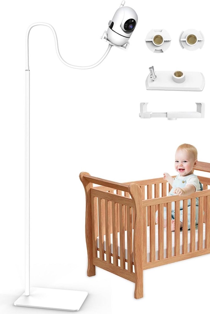 Baby Monitor Stand - Camera Houder - Kind Bewaken - Verstelbare Hoogte - Tot 175cm - Wit