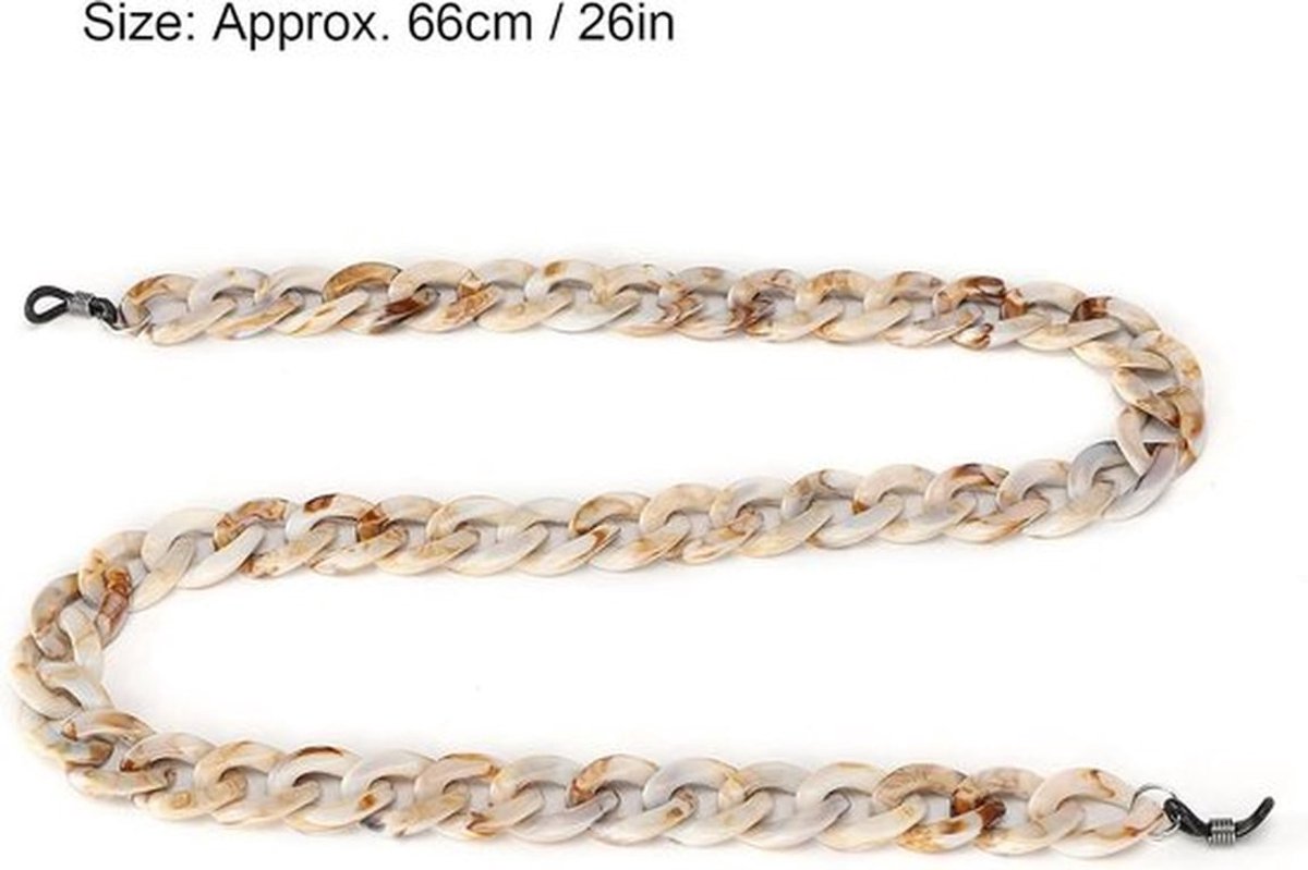 Eenvoudige Stijlvolle Acryl Zonnebril Lanyard Ketting - Gekleurde Glazen Riem Juwelier - Bruin - Trendy Accessoire met Koord - Mode Eyewear Holder