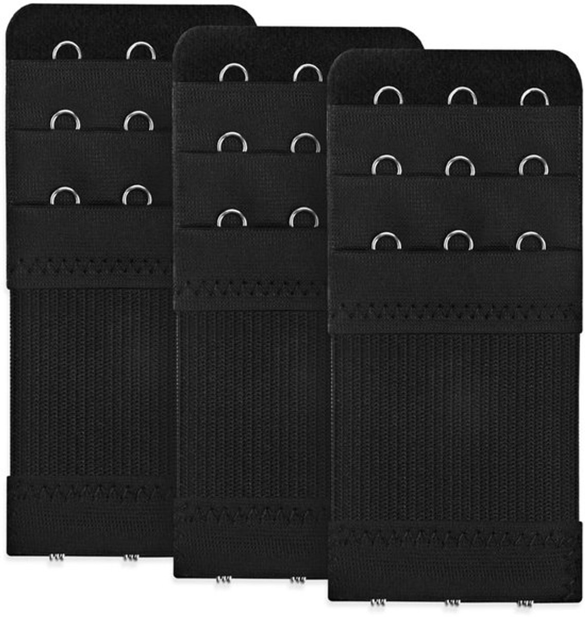 BH-bandverlengers 3 stuks - Zachte Rekbare Extenders - Roestvrij Stalen Haken - Comfortabele Damesbeha - 9,7x4,4 cm - Beha-extender