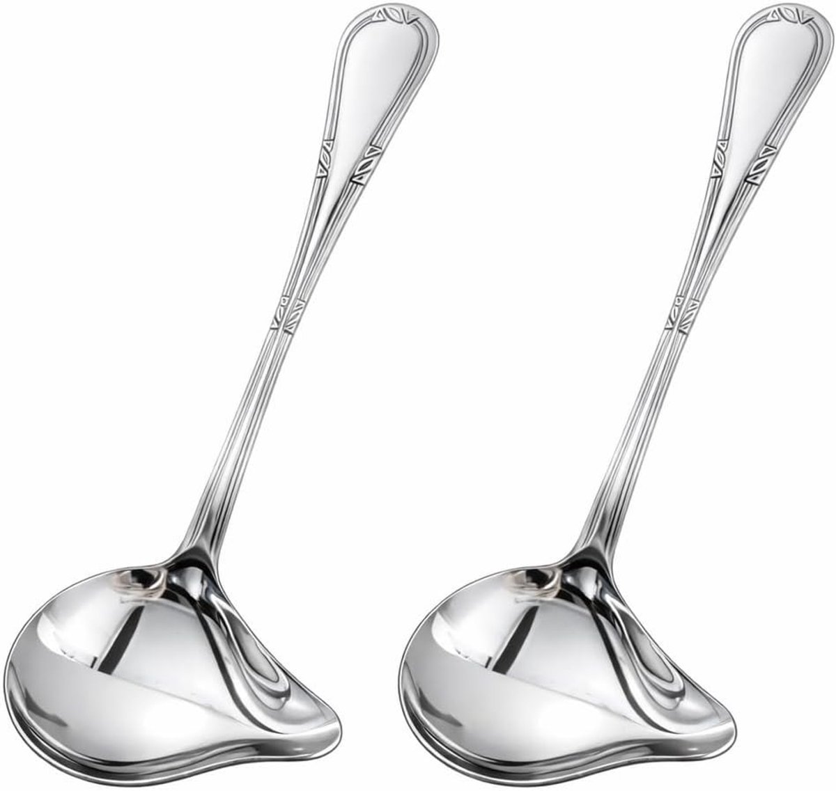 Set van 2 RVS Sauslepels van 21 cm - Ideaal voor Sauzen, Soepen en Dressings - Vaatwasmachinebestendig
