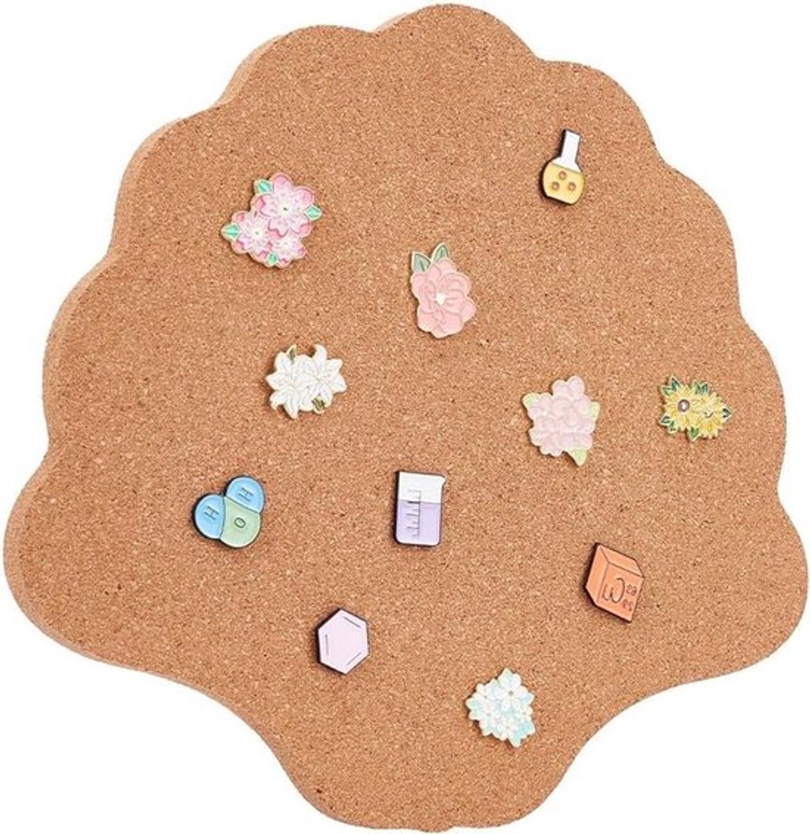 Kurken prikbord voor broches, 1,2 cm dikke houten muurbevestiging, ideaal voor kantoor en thuisdecoratie, 30 x 27 cm, perfect voor speldopslag en creatieve presentatie