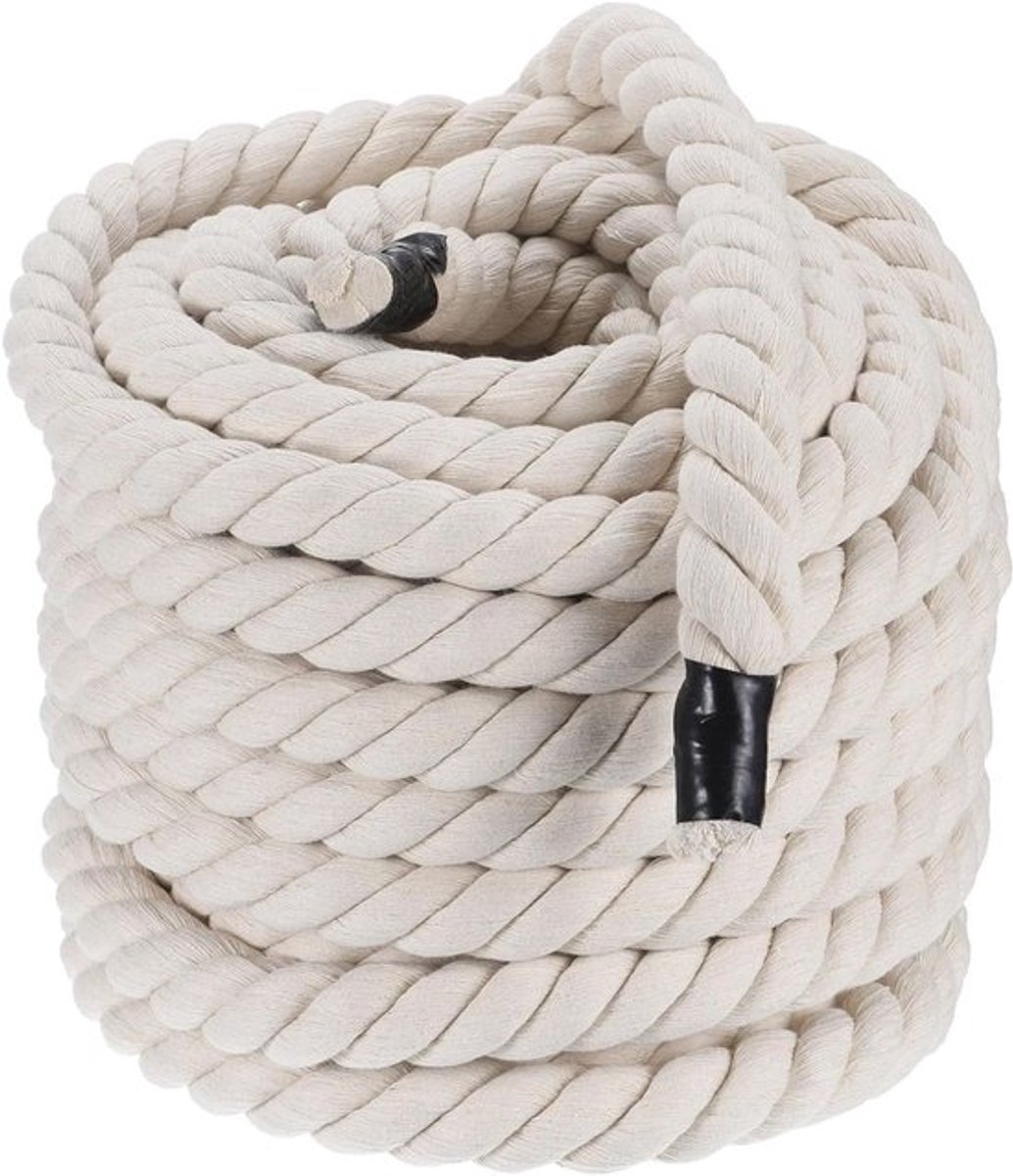 Natuurlijk gedraaid katoenen touw 1 inch x 50 voet voor leuningen, ambachten en decoratie, wit, sterk en veelzijdig