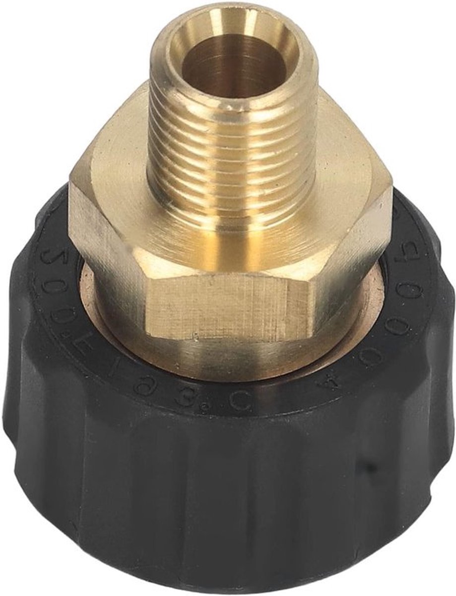 Hogedrukreinigeradapter messing rubber G1/4in naar M22 x 1,5 mm hogedrukreinigerslangdraad 14 mm OD voor vervanging - adapter voor hogedrukreiniger met vrouw-vrouw aansluiting