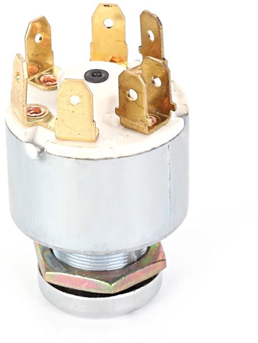 Universele Contactschakelaar met Knop, 4 Posities, Startschakelaar 12V voor Auto, Vrachtwagen, Tractor en Trailer