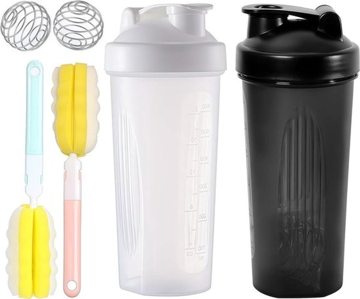 Proteïne shakerfles met mixball, 700 ml voor fitness shakes - BPA-vrij, lekvrij & draagbaar