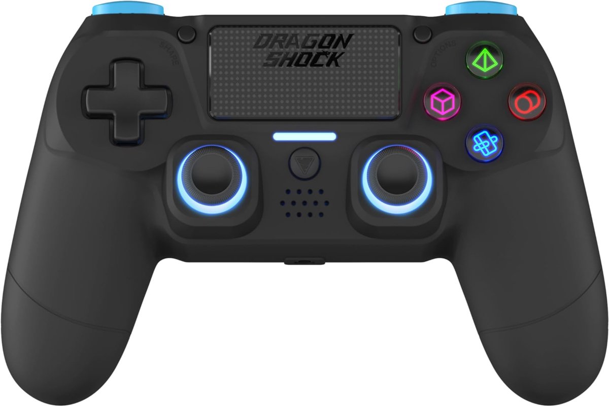 SnelShoppen - Draadloze Controller voor PS4, PC en Mobiel - MIZAR BT - Ergonomisch Ontwerp, Zwart, Geschikt voor Gaming, Feesten en Mobiele Spellen