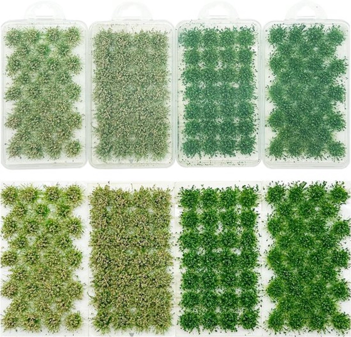 120 Stuks Miniatuur Kleurrijke Bloemclusters, 4 Kleuren Statig Gras Tuft voor Modelbouw en Landschapsdecoratie