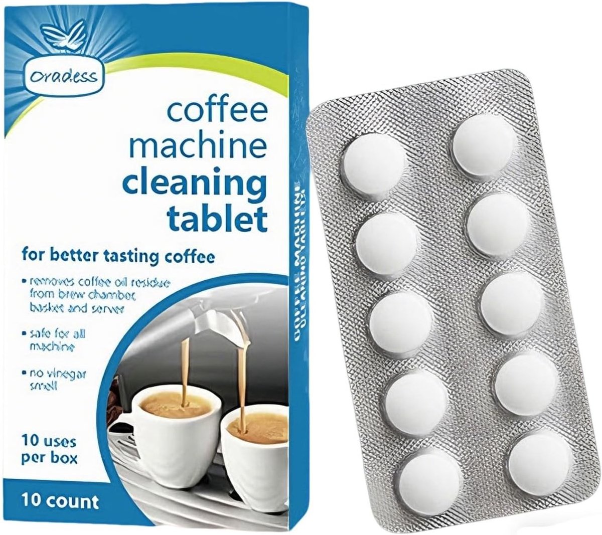 Ontkalkende reinigingspasta's voor koffiezetapparaten en drankflessen, 10 stuks, diepgaande reiniging met actieve zuurstof, ideaal voor verschillende materialen en apparaten