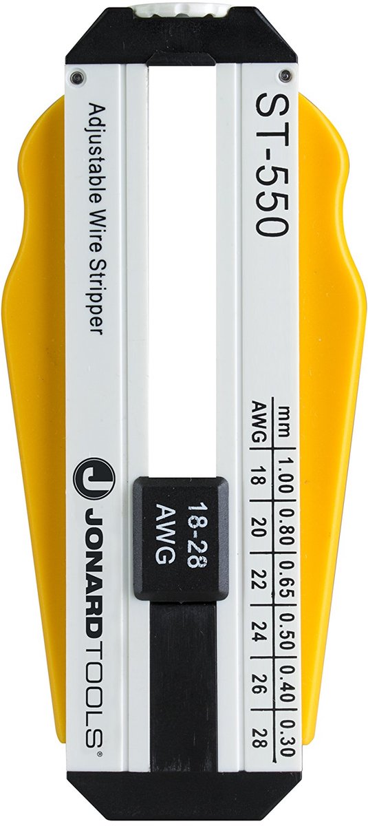 SnelShoppen - Precisie Striptang Verstelbaar 18-28 AWG - ABS, Instelwiel, Draadstop, Compact 3-57/64 inch - Voor Elektriciens en Doe-Het-Zelvers