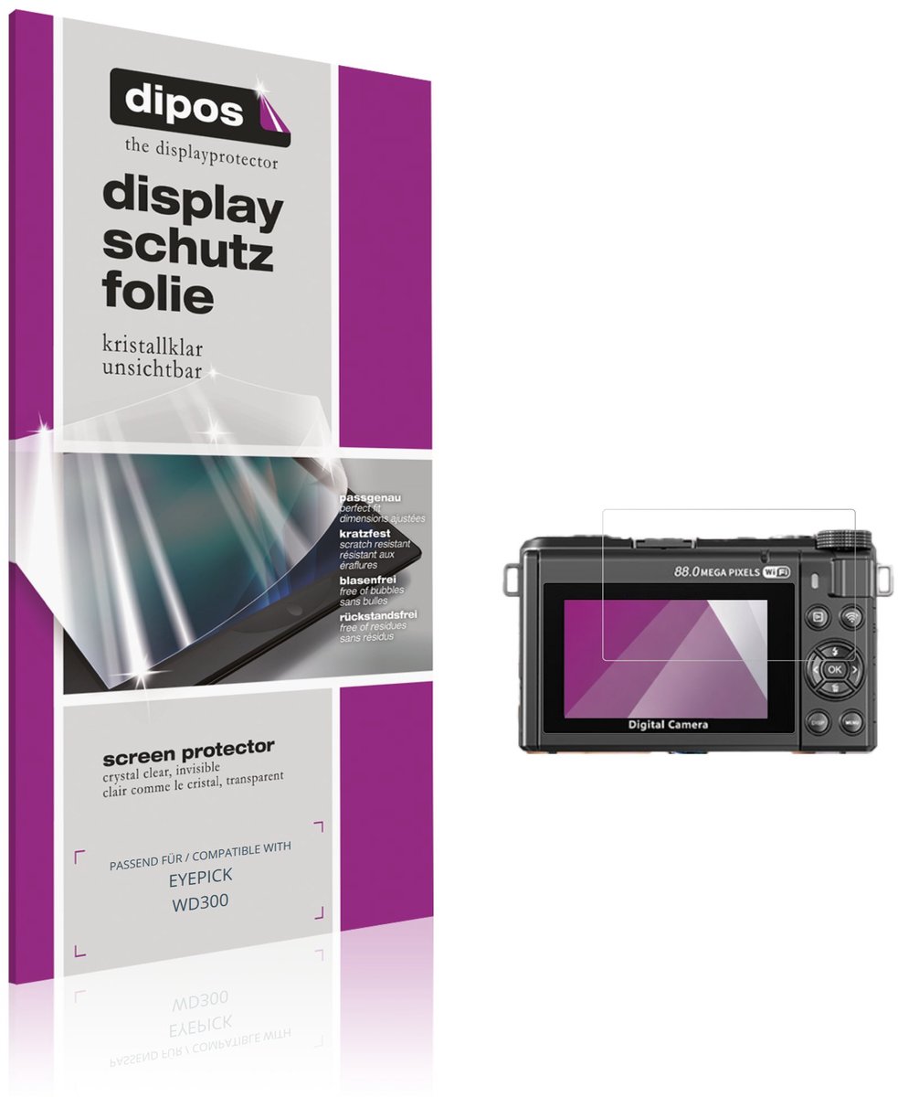 dipos – 4x Beschermfolie geschikt voor EYEPICK WD300 | Krasbestendige & heldere Screenprotector Ultra-Thin