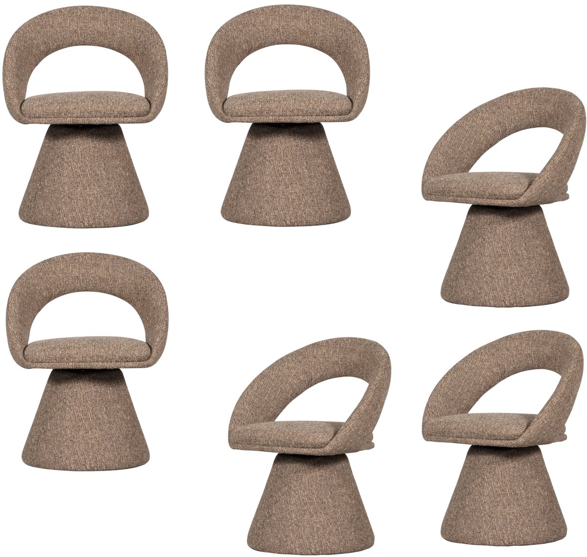 WOOOD Winter Eetkamerstoel - Melange - Naturel - Set van 6