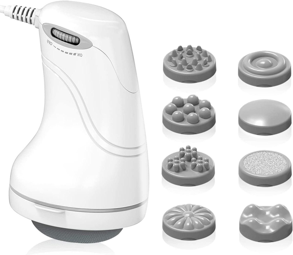 Elektrische Cellulitis Massager - Handmassager Lichaamsvormer - Ontspanning Lichaamsverzorging - 8 Verwisselbare Koppen - 10 x 10 x 15 cm