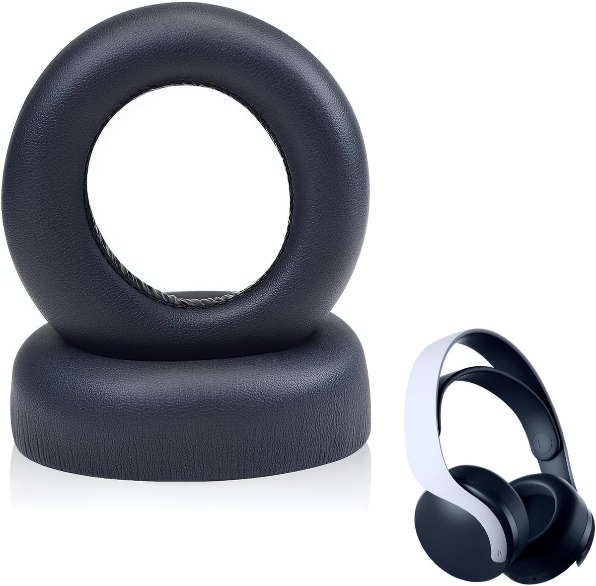 Vervangende oorkussens voor 3D draadloze headset, zachte PU-leer en memory foam, zwart, voor optimaal comfort en geluidskwaliteit
