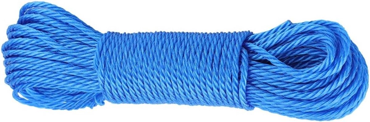 Duurzame Nylon Touw voor Kamperen en Outdoor Activiteiten - Sterke Kledinglijn en Trekkoord voor Tent, Klimmen en Hangen (Blauw)