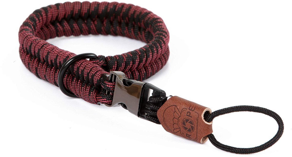 SnelShoppen - C-Rope Camera-polsband The Claw van handgevlochten paracord met snelsluitsysteem, Red Dots, One Size - Ideaal voor Fotografie, Outdoor,