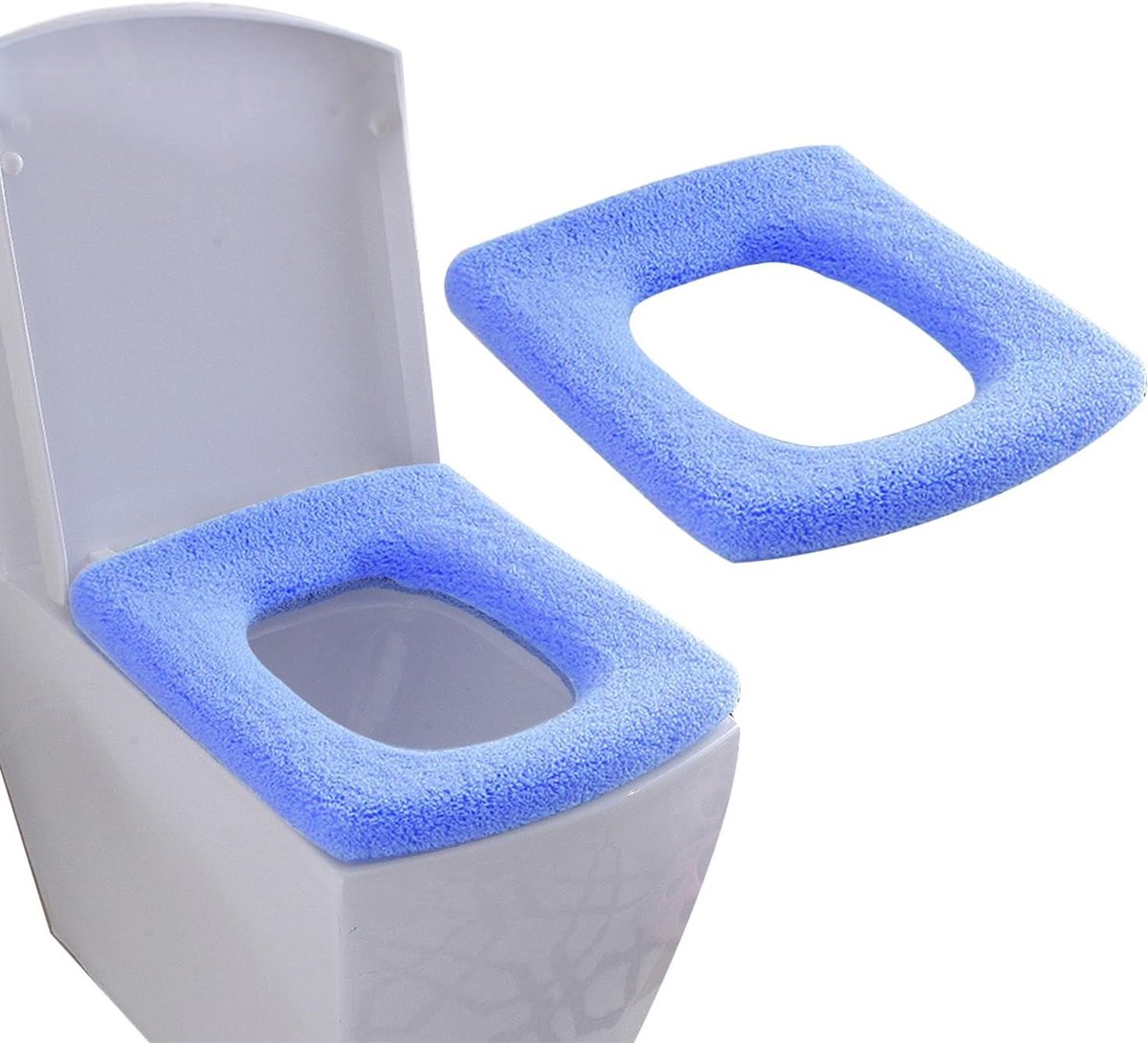 2 Stuks Zachte Verwarmer Toiletzitting Covers - Wasbare, Stretchy en Grote Maat voor Badkamercomfort