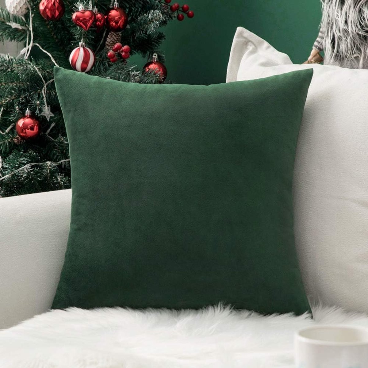 SnelShoppen - Fluwelen Kussensloop 1 stuk, Decoratief Kussen met Verborgen Ritssluiting, Geschikt voor Bank, Slaapkamer, Auto, Zachte Kleur voor Elk I