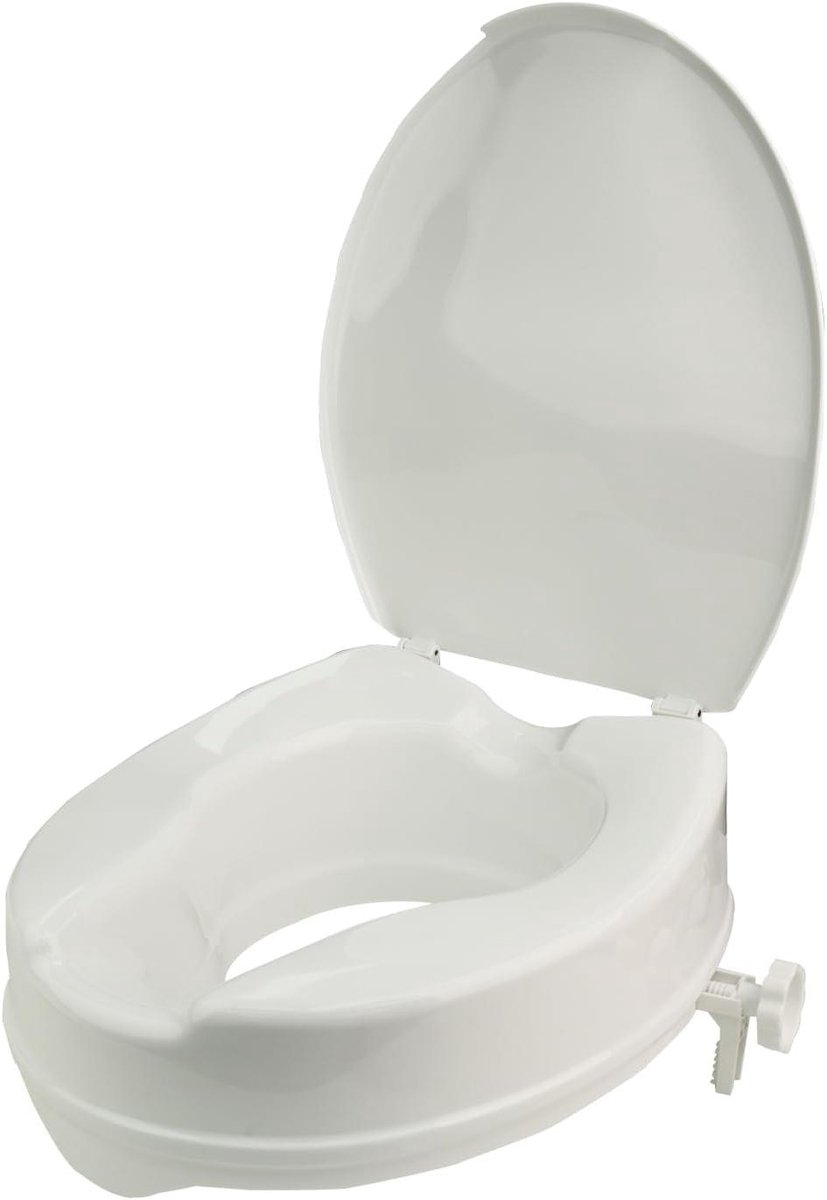 Toiletverhoger - Verhoogde bril - Comfortabel zitten - Met deksel - 10 cm hoog - Wit