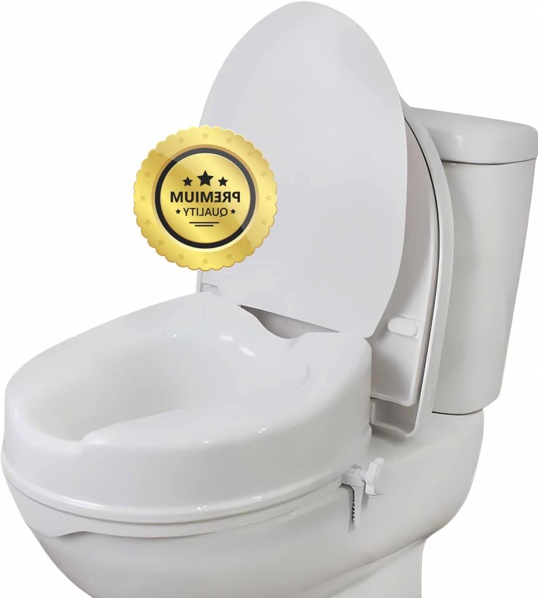 Toiletbrilverhoger - WC zitverhoger - Meer comfort - Universele pasvorm - 15 cm hoog - Wit