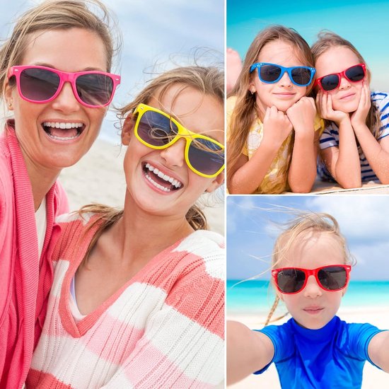 Kinderzonnebrillen neonkleuren voor feestelijke gelegenheden - Bulk voor verjaardagsfeest, zwembad en strand — afbeelding 3
