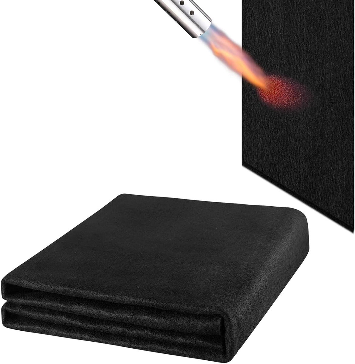 Vuurvaste mat - Hittebestendige onderlaag - Brandbeveiliging - Hoge temperatuur bestendig - 100 x 100 cm - Zwart