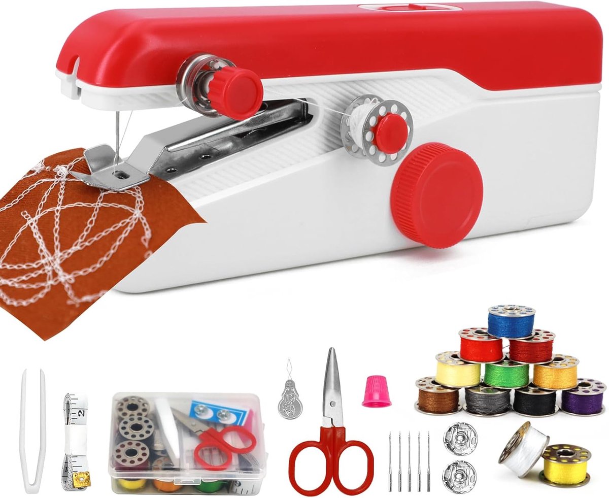SnelShoppen - Mini Naaimachine Elektrisch voor Beginners - Draagbare Naai Machine met Hoge/Lage Snelheid voor Kleding Reparaties en DIY Naaiprojecten,