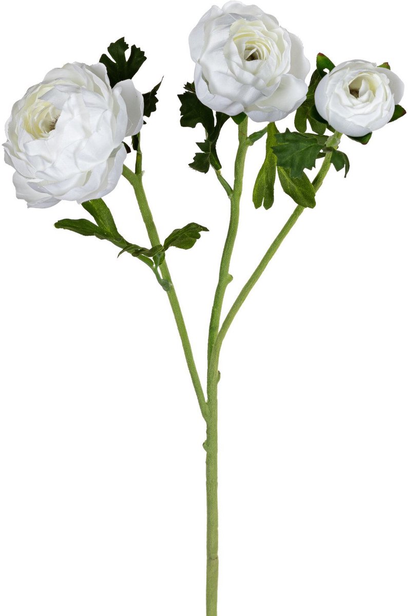 Ranonkel x3 l70cm wit kunstbloem Louis Maes
