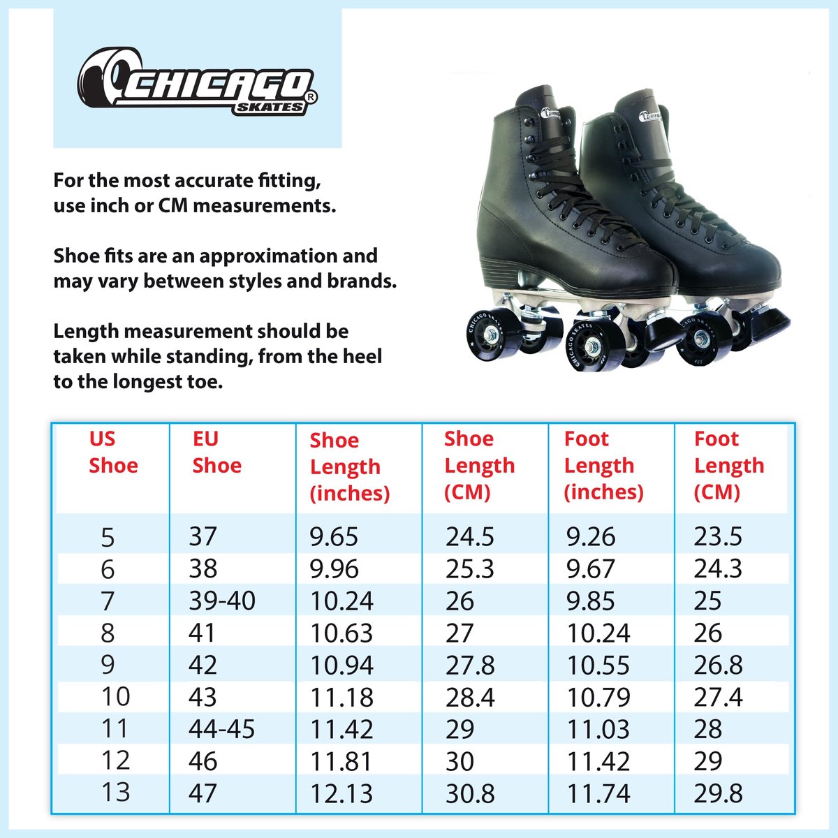SnelShoppen - Chicago Heren Premium Lederen Gevoerde Rink Rolschaatsen - Klassieke Zwarte Quad Skates Maat 11 - Ideaal voor IJsbanen en Feesten