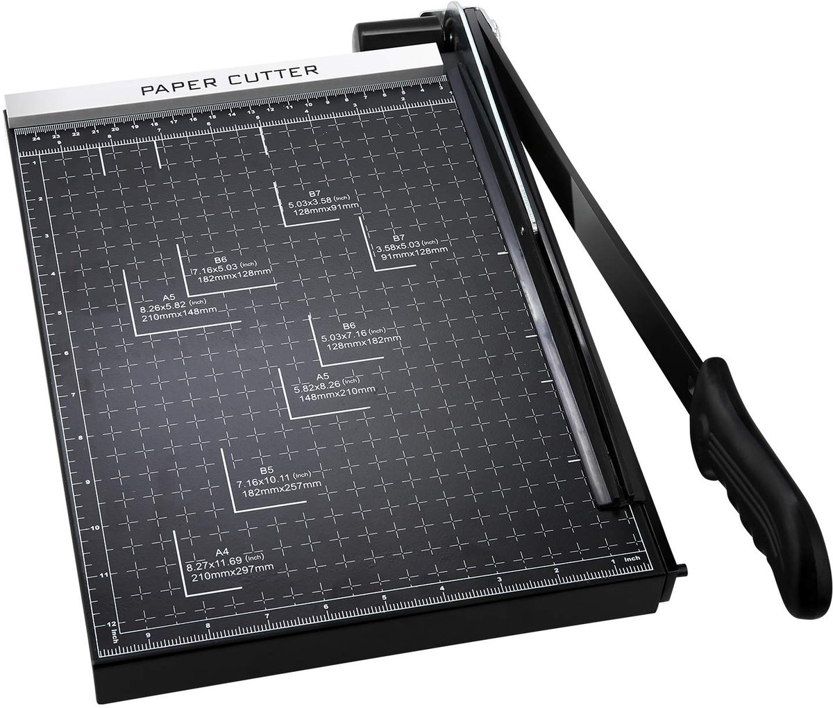 SnelShoppen - Professionele Papiersnijder, Hefboomsnijder, Fotosnijder, Snijapparaat voor A4 Papier, Karton en Foto's, Zwart - Perfect voor Creatieve