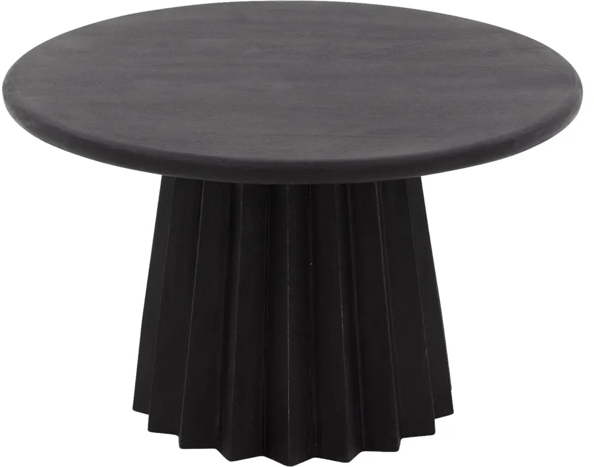 Goossens Felicia Salontafel - Hout - 60 x 37 x 60 cm - Rond - zwart