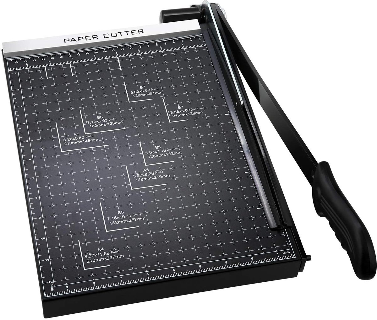SnelShoppen - Professionele Papiersnijder, Fotosnijder, Hefboomsnijder, Snijapparaat voor Papier, Karton en Foto's, A4 Formaat, Zwart, Perfect voor Cr