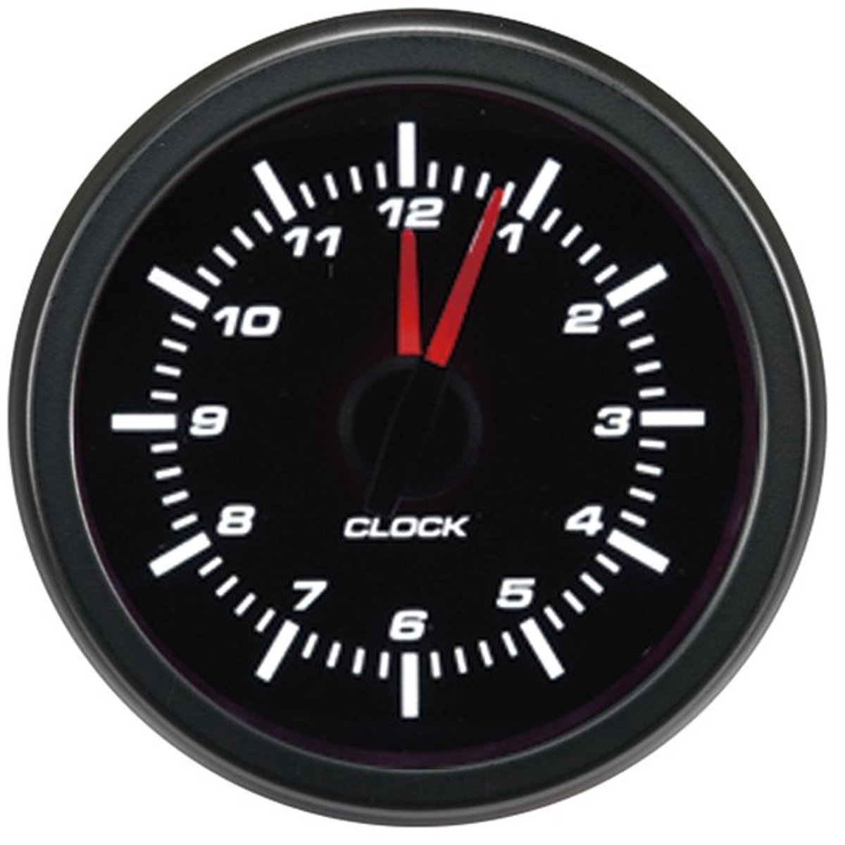 SnelShoppen - Auto-Style Performance Instrument Zwart Analoge Klok 52mm - Auto Accessoire, Hoogwaardige Kwaliteit, Perfect voor Dashboard, Sportief De