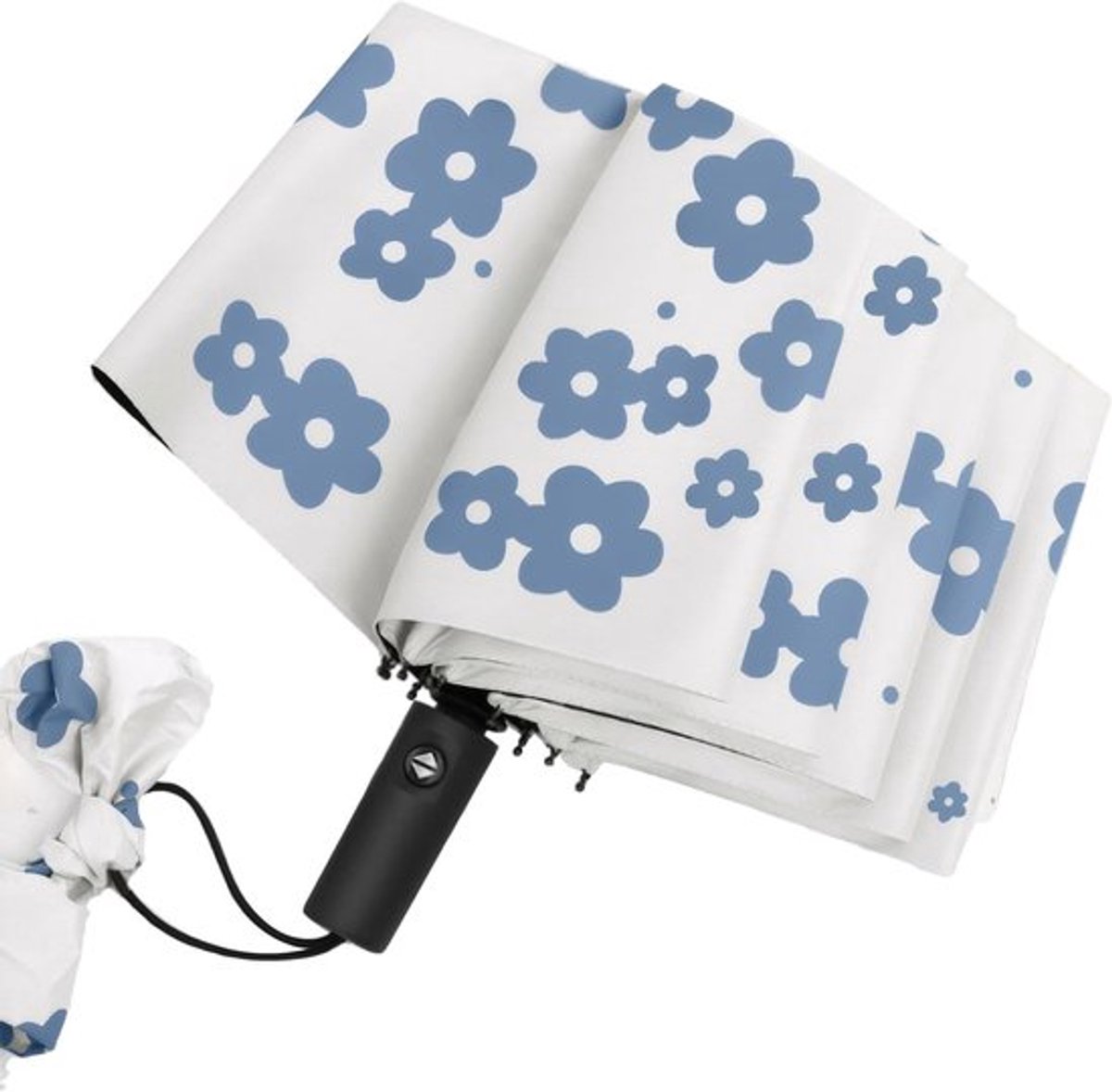 Vouwbare Parasol met UPF50+ UV Bescherming, Lichtgewicht en Windbestendig, Automatische Open- en Sluitfunctie, Bloemenpatroon
