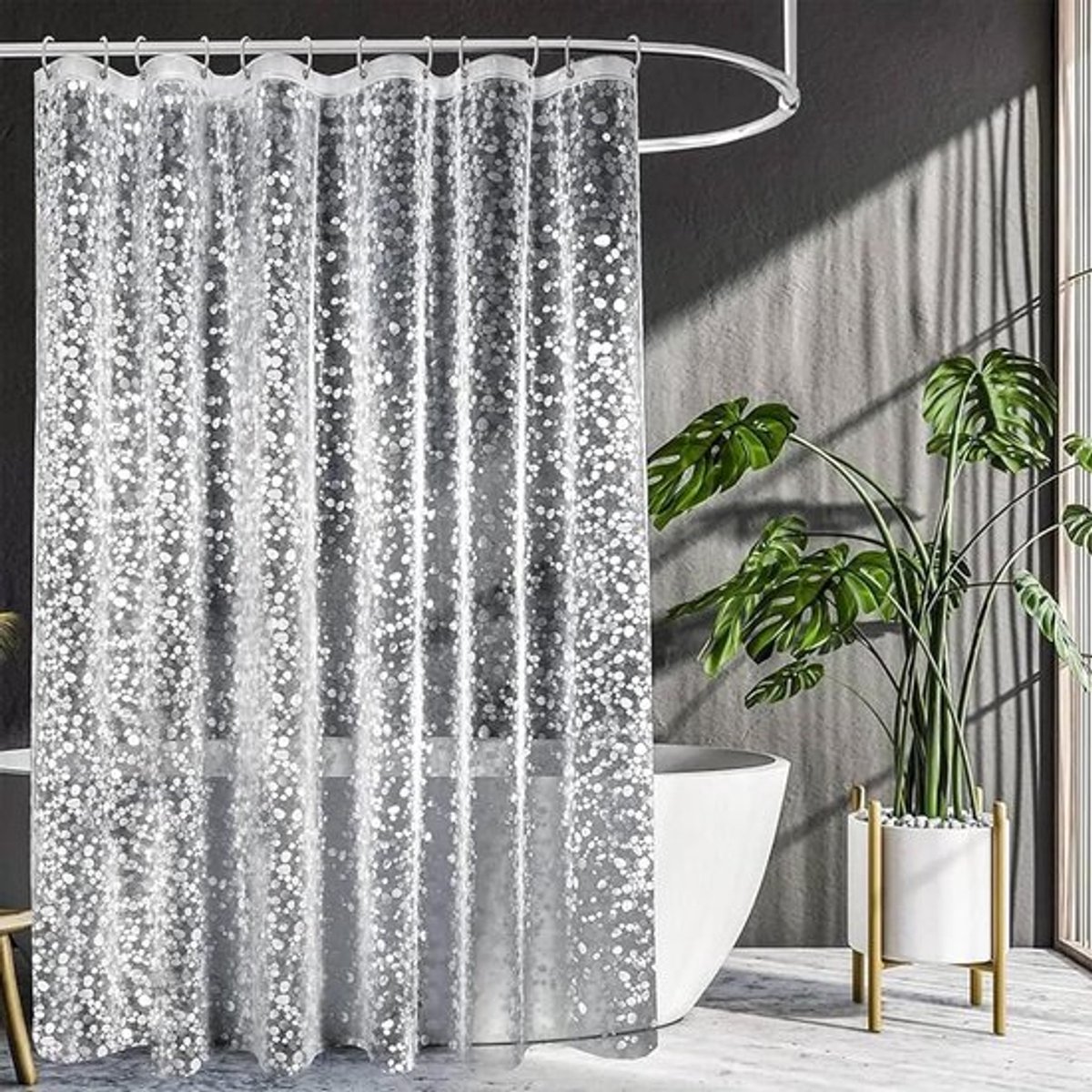 Waterdicht douchegordijn met schimmelwerende eigenschappen - Kiezelpatroon - 180 x 200 cm