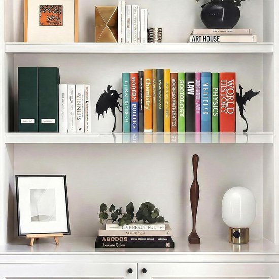 Set van 2 Gothische Boeksteunen voor Planken, Decoratieve Boeksteunen voor Thuis en Kantoor, Perfect Cadeau voor Boekenliefhebbers en Kattenliefhebbers — afbeelding 4