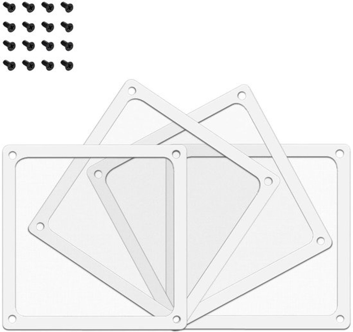 Stoffilter voor computerkoelventilator - NYLON 80 mesh - 140 mm - Magnetisch frame - Wit - 4 stuks
